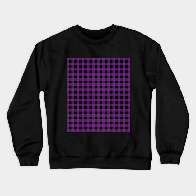 Purple & Black Buffalo Plaid Pattern Crewneck Sweatshirt by FOZClothing